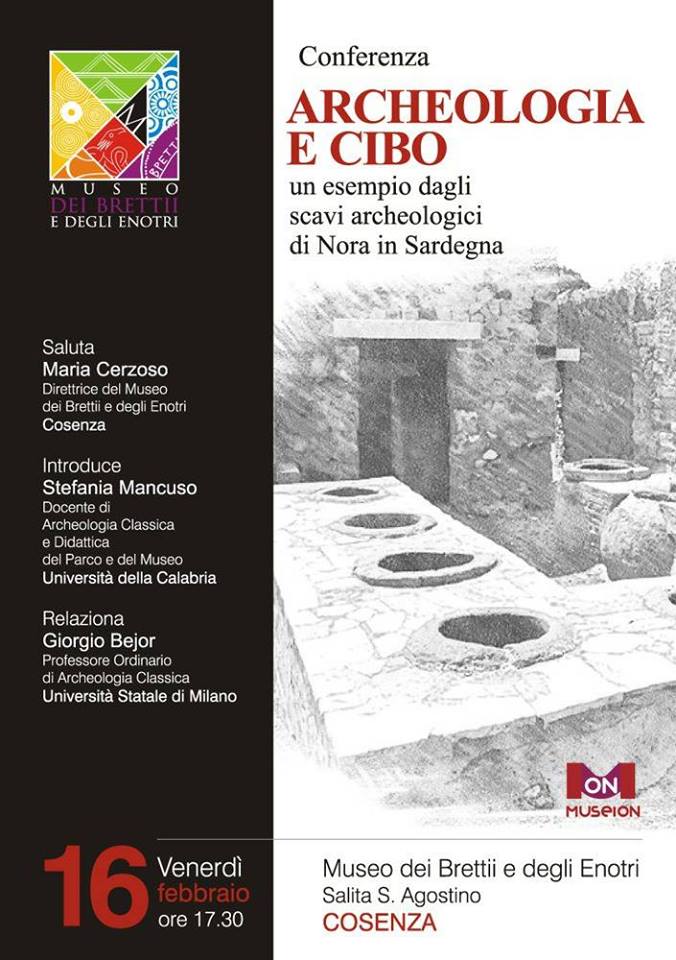 Conferenza "Archeologia e Cibo. Un esempio dagli scavi archeologici di Nora in Sardegna"