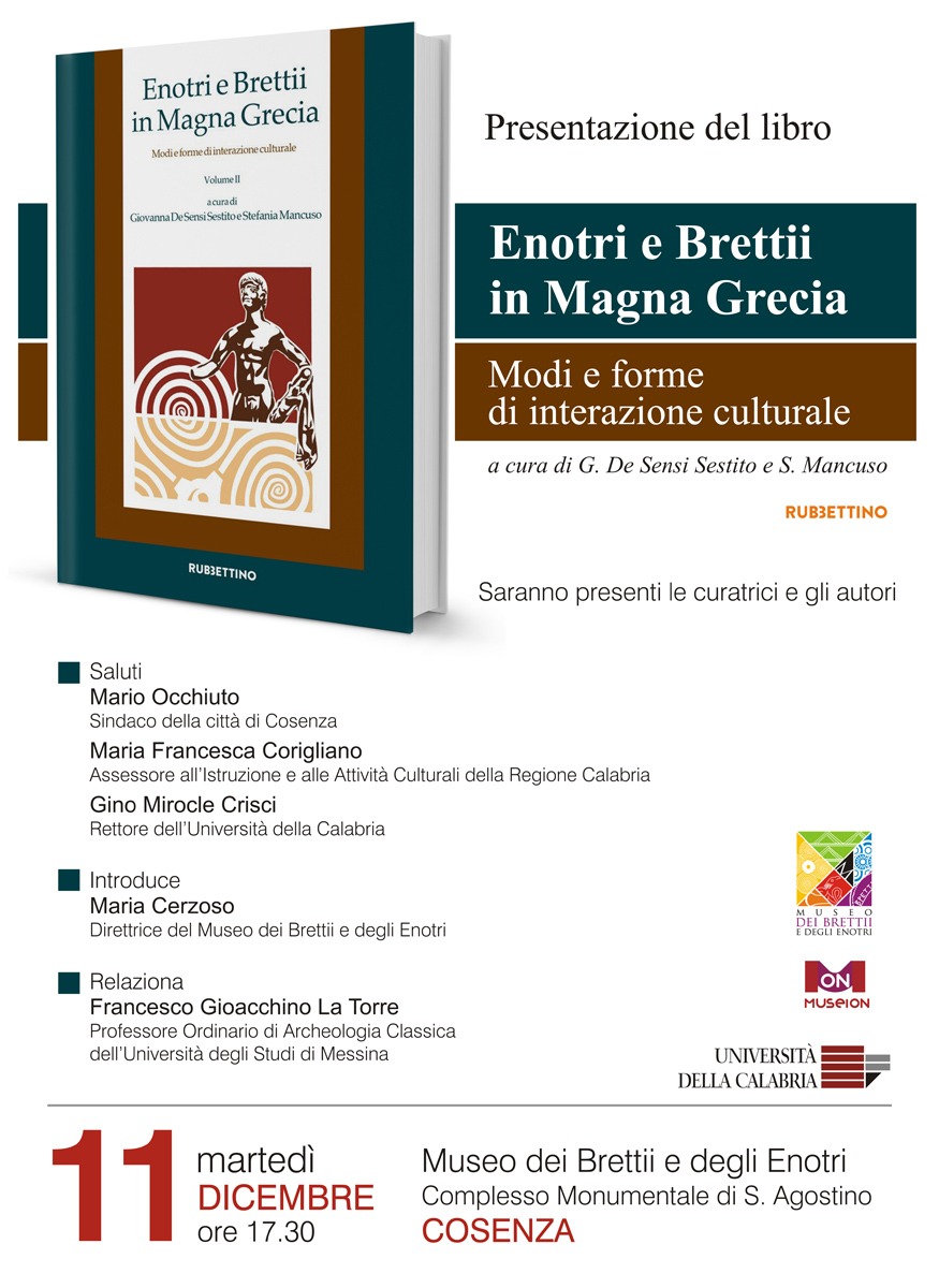 Presentazione libro "Enotri e Brettii in Magna Grecia. Modi e forme di interazione culturale"